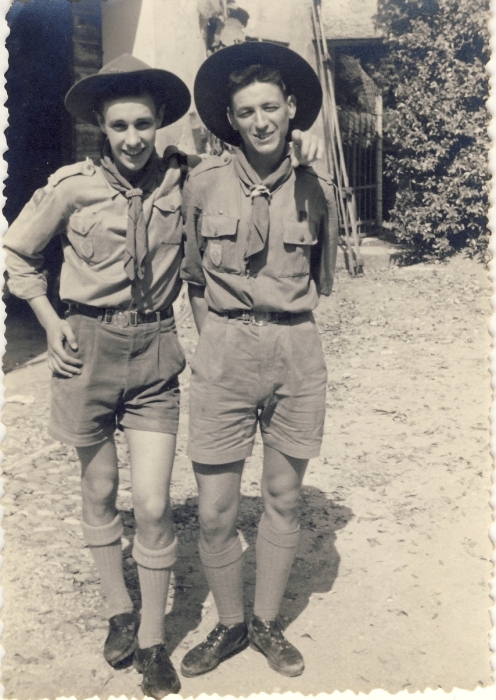 1959 Clan Nostra Signora della strada TV1°- Fuoco di Pentecoste - Bassano del G. - da sx Brunetto Benvenuti e Alberto Daniotti.jpg